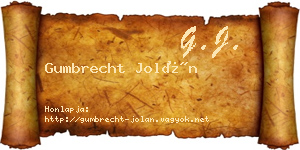 Gumbrecht Jolán névjegykártya
